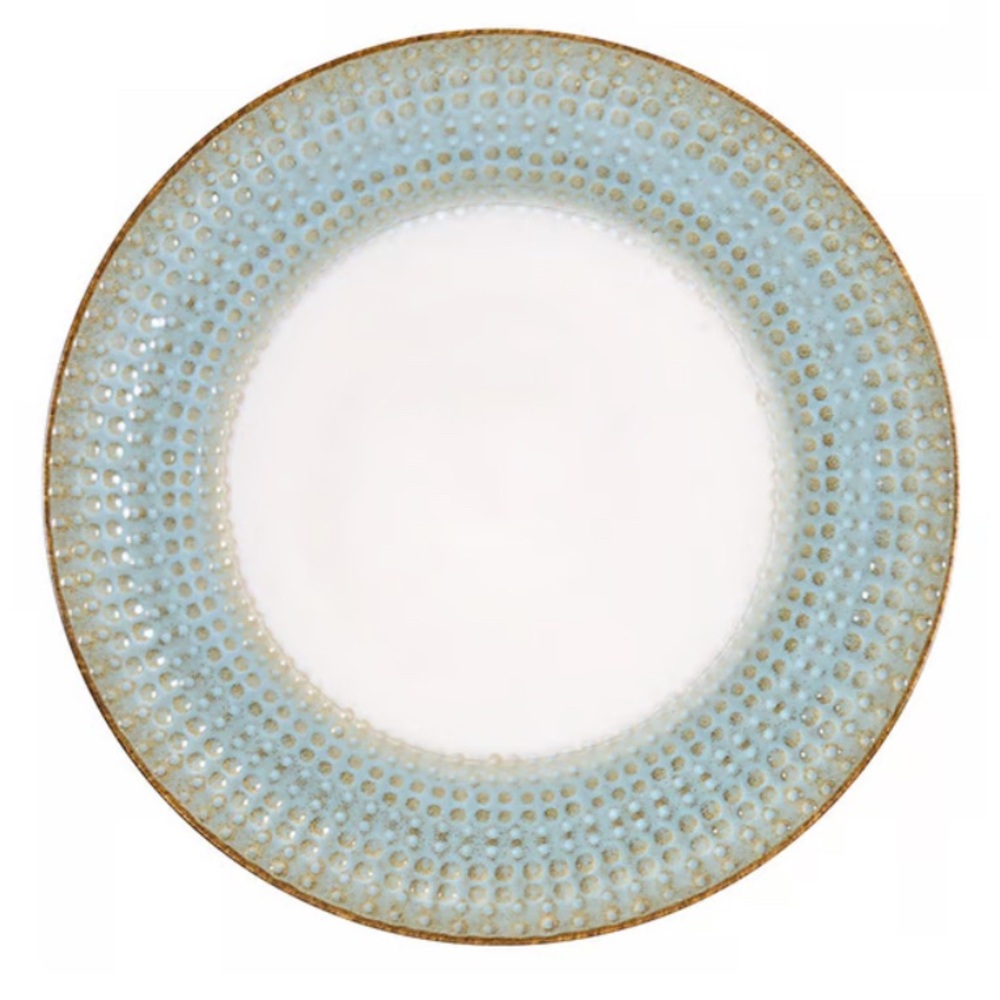 Pier 1 Allison Stoneware Dinner Plates 11 5/8" Embossed Discontinued